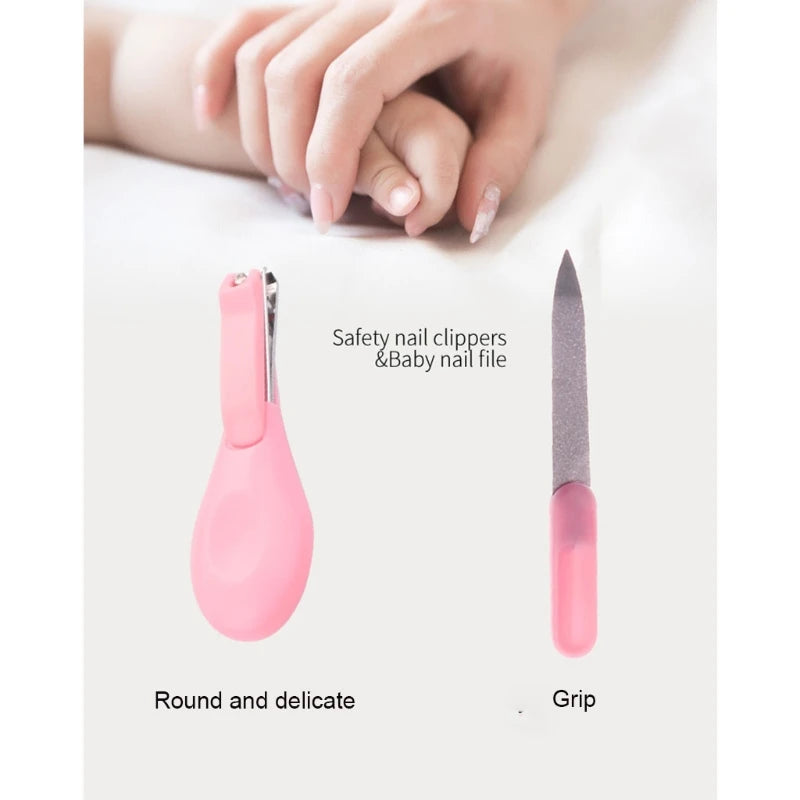 Baby Grooming Kit Nail Clipper Comb Brush Nasal Aspirator Scissors Tweezer Finger Toothbrush Thermometer G99C