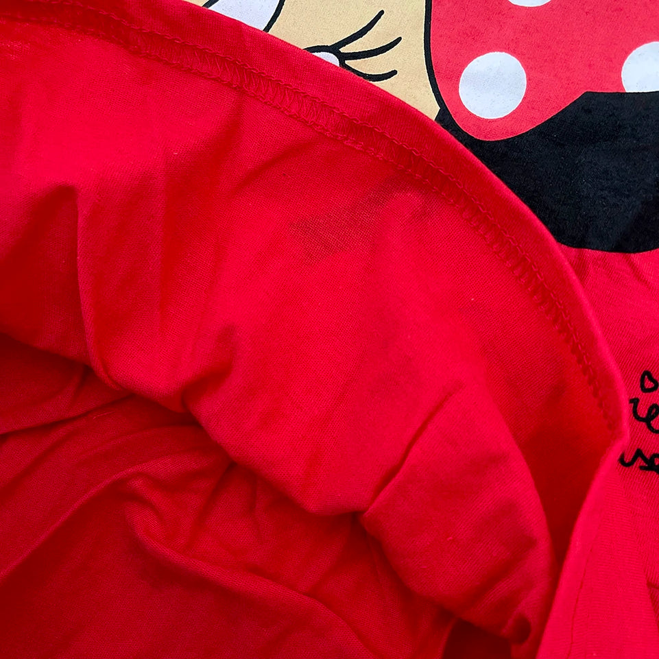 New Fashion Baby Girls Dress Summer Dress Cartoon Cotton Red Minnie Dress Princess Dress Children's Girl Clothing 1-6Years