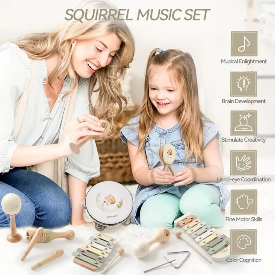 Montessori Toddler Musical Instruments Brain Development Wooden Early Learning Music Toys No Toxic Baby Gifts