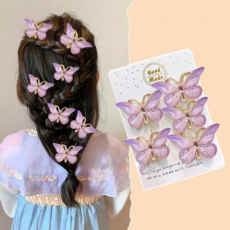 5PCS Cute Sweet Stereoscopic Color Gradient Baby Hairpins Kids Hair Clips Children Headwear Princess Barrette Girls Accessories