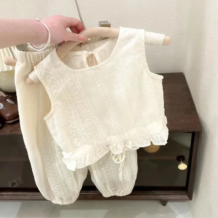 Girls' Clothing Set Summer New Children's Baby Top and Pants Two Piece Set Girl's Summer Outfit