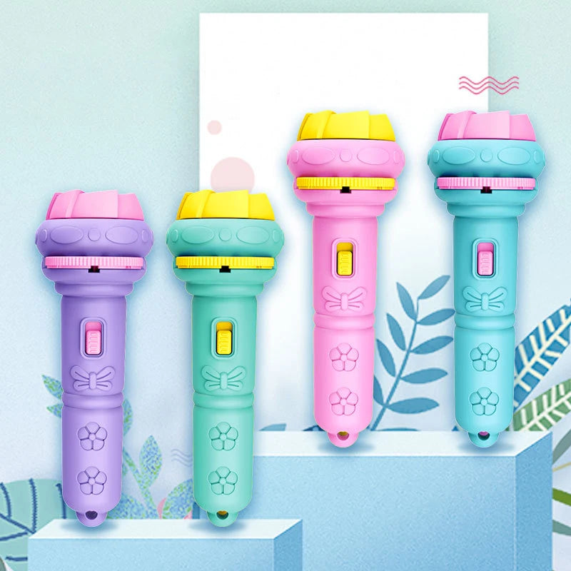 Cartoon Mini Flashlight Projector 24 Pattern Projection Flashlight Puzzle Toys Baby Early Education Toy Children Christmas Gift