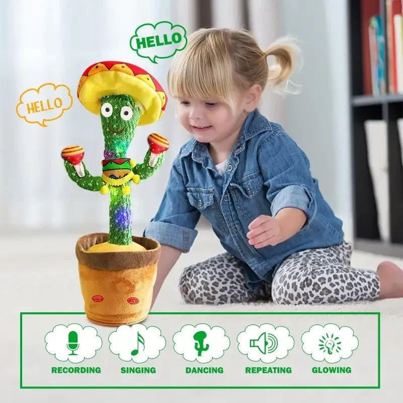 New Interactive Dancing Cactus Toys For Kids Baby Toddler Boys And Girls Fun Singing Mimic Recording Repeating Cactus Baby Gifts