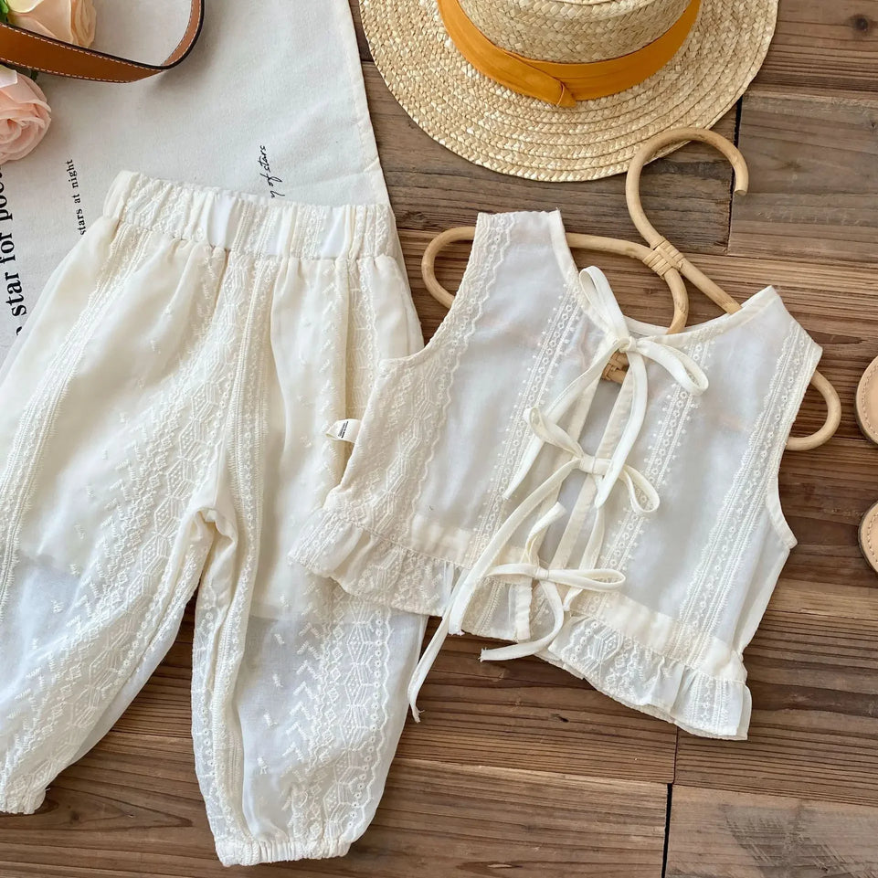 Girls' Clothing Set Summer New Children's Baby Top and Pants Two Piece Set Girl's Summer Outfit