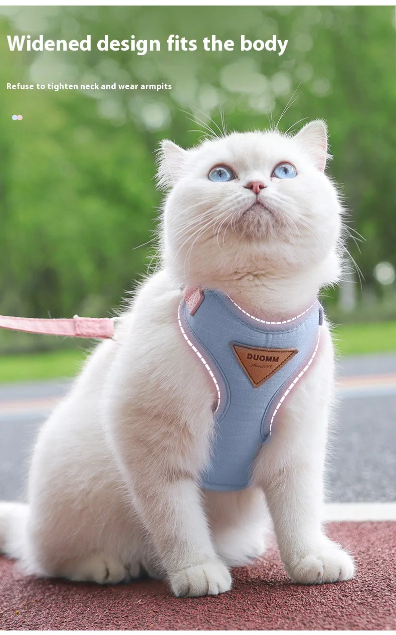 Escape Proof Cat Harness with Leash Adjustable Soft Vest Pet Walking Set for Outdoor Kitty Safety No Pull Comfort Design