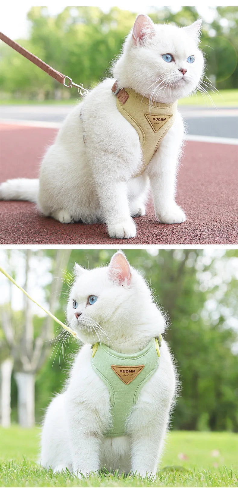 Escape Proof Cat Harness with Leash Adjustable Soft Vest Pet Walking Set for Outdoor Kitty Safety No Pull Comfort Design