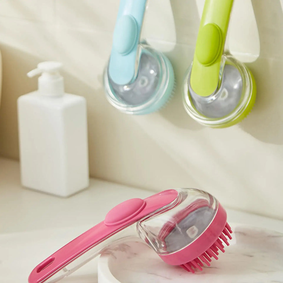 Pet cat and dog bath brush long handle massage care soft bath brush can fill liquid bath ball brush pet accessories dog cat tool