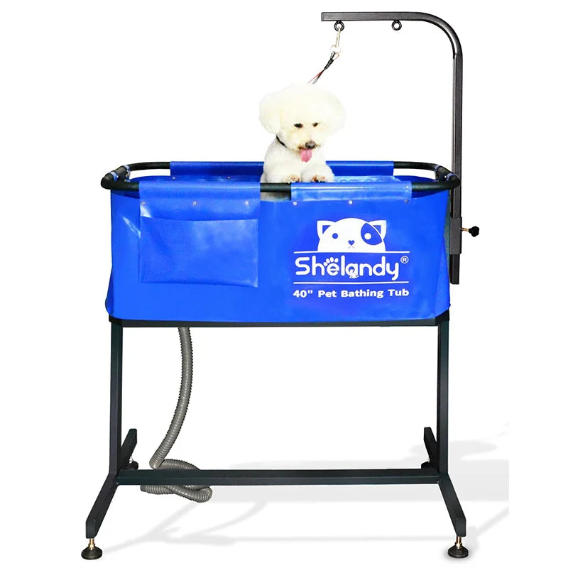 Folding Pet Bath Swim Bathe Bathtub Shower Grooming Outdoor Indoor Elevated Dog Cat Pet Cleaning Products Supplies Accessories