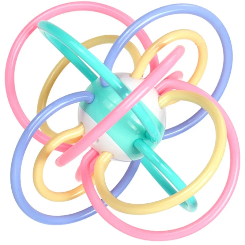Baby Hand Ball Toys Baby Grip Training Manhattan Ball Hand Rattle Teether Food Grade Biteable Boilable