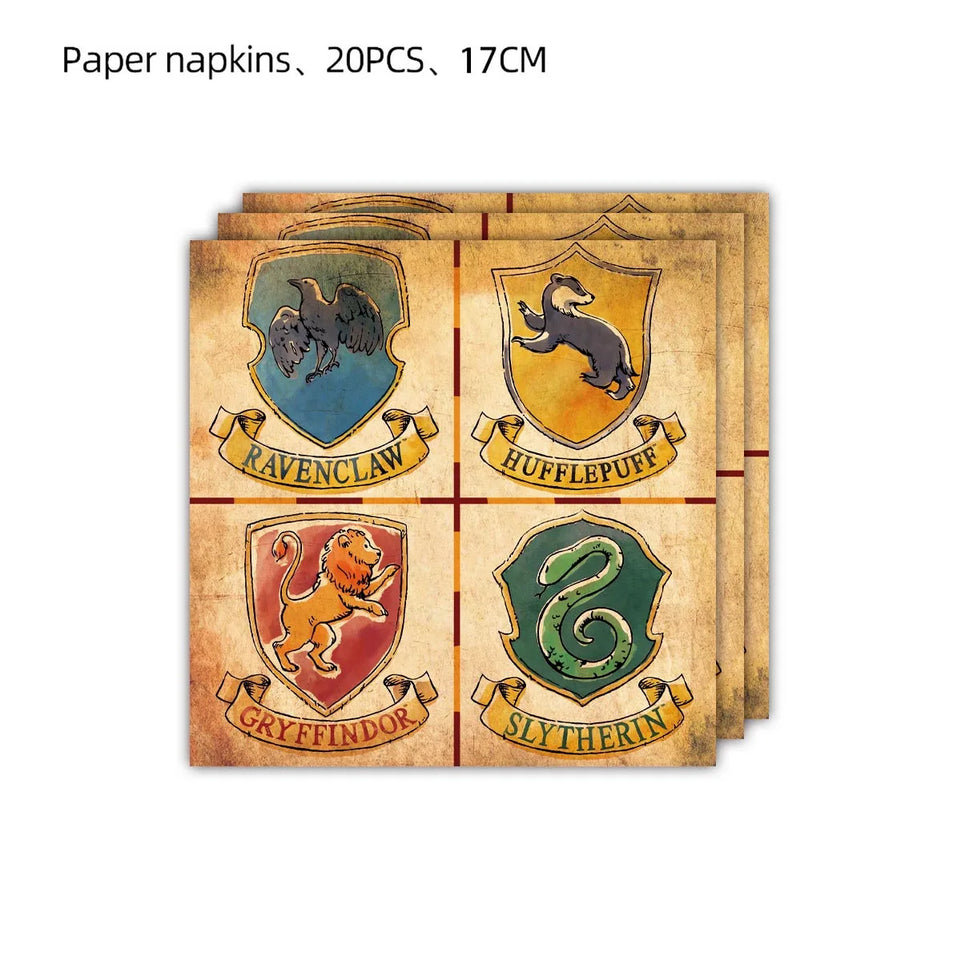 Cartoon Magic Theme Magic Potter Boys and Girls Birthday Party Decorative Tableware Set Children's Toys Baby Shower Party Suppli