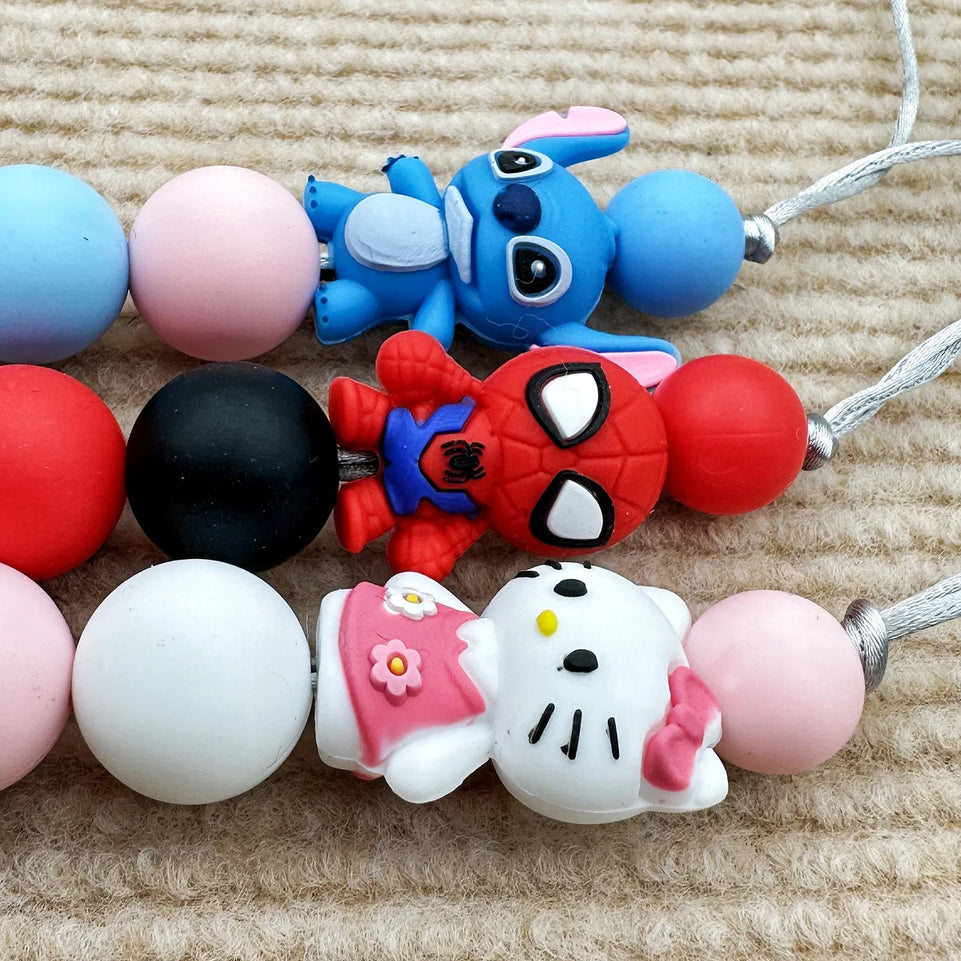 Customized Name English Letters Baby Silicone Pacifier Clips Chains Holder Teether Pendants Teething Kawaii baby Gifts