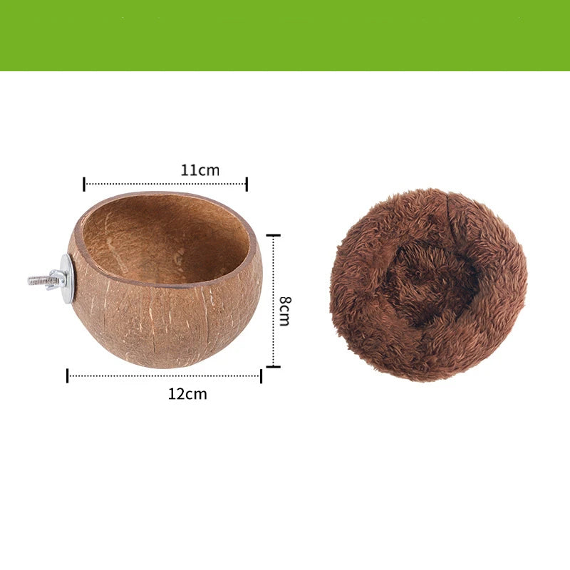 Hamster House Bite-resistant Natural Small Pet Coconut Cages Guinea-pig Hamster Hideout House Toy Wooden House Pet Supplies