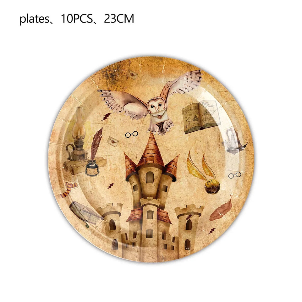 Cartoon Magic Theme Magic Potter Boys and Girls Birthday Party Decorative Tableware Set Children's Toys Baby Shower Party Suppli