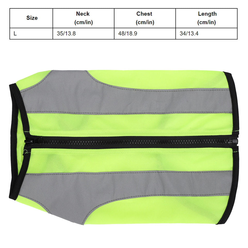 Pet Night Safety Clothing Glowing Jacket Lightweight Reflective Vest Zipper For Dogs Fluorescence