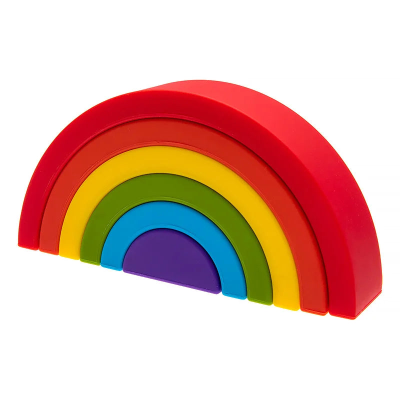 TYRY.HU New 6-10pcs Baby Silicone Building Block BPA Free Rainbow Soft Block 3D Educational Montessori Toys Baby Teether Gifts