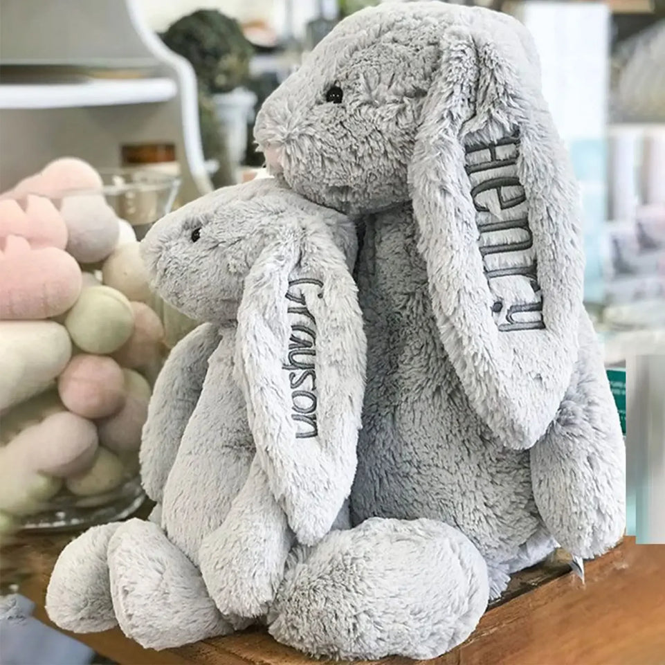 Personalied Baby Gifts Embroidered Plush Bunny Toys with Kids Customized Name First Easter Boys Girls Birthday Gifts Children