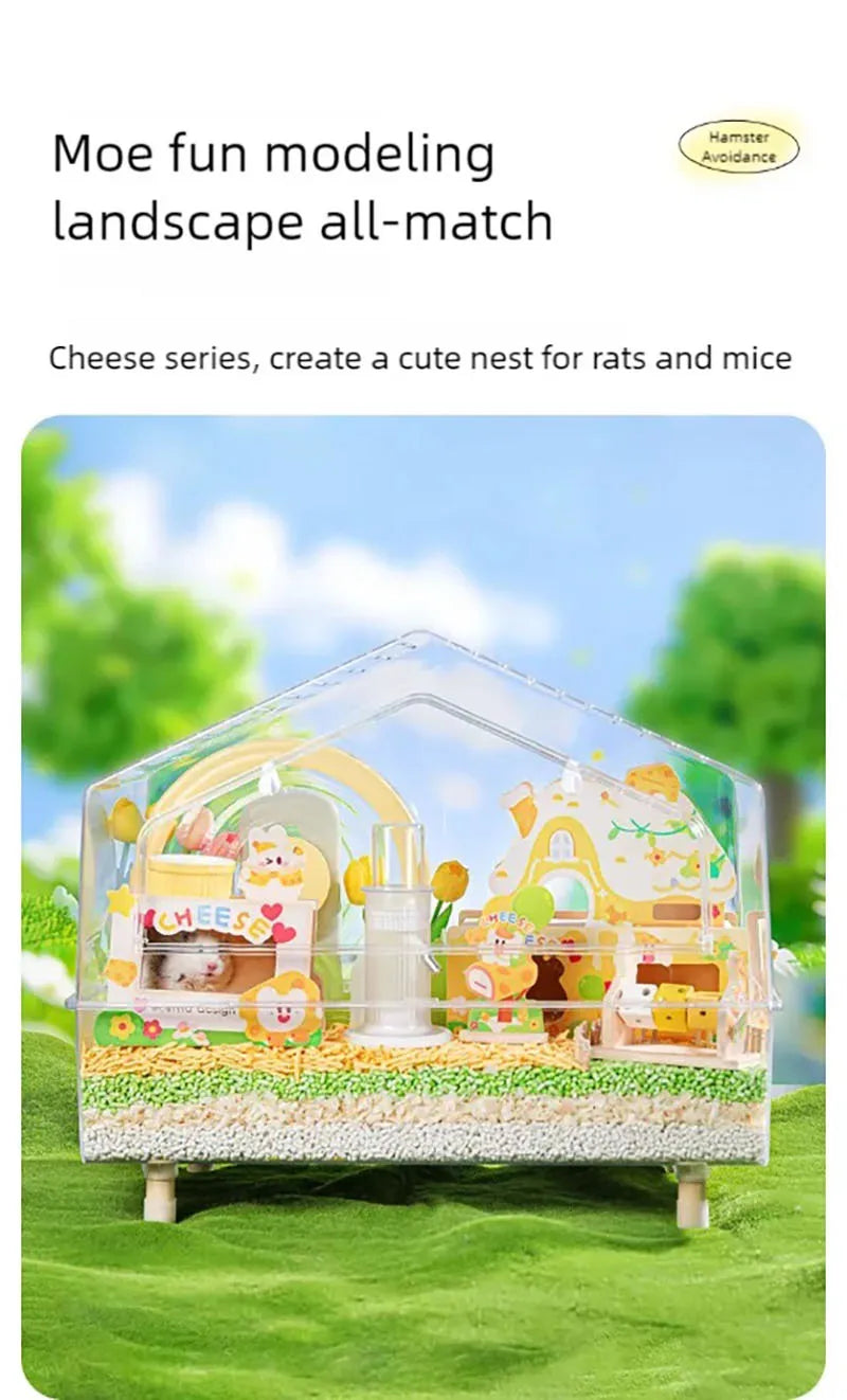 Cheese Hamster Hiding House Cage Small House Landscaping Supplies Platform Golden Bear Toys Ornament Nest Furniture