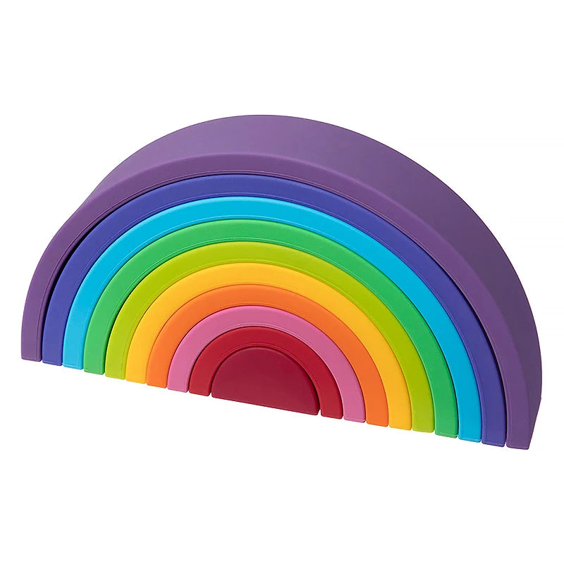 TYRY.HU New 6-10pcs Baby Silicone Building Block BPA Free Rainbow Soft Block 3D Educational Montessori Toys Baby Teether Gifts