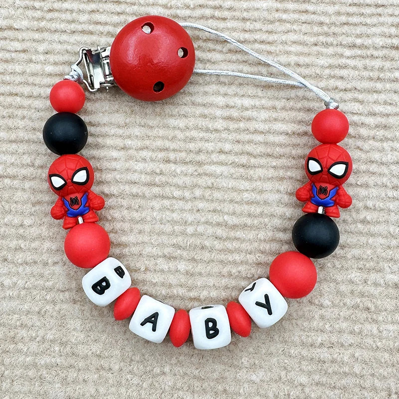Customized Personalized Name English Letters Baby Silicone Pacifier Clips Chains Holder Teether Pendants Teething Baby Gifts