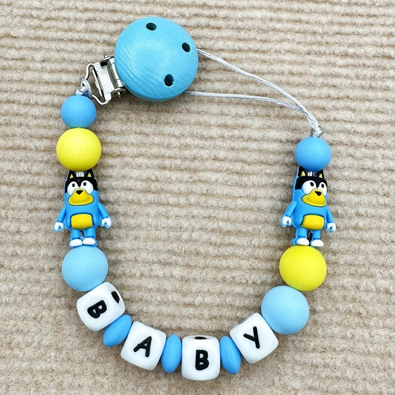 Customized Name English Letters Baby Silicone Pacifier Clips Chains Holder Teether Pendants Teething Kawaii baby Gifts