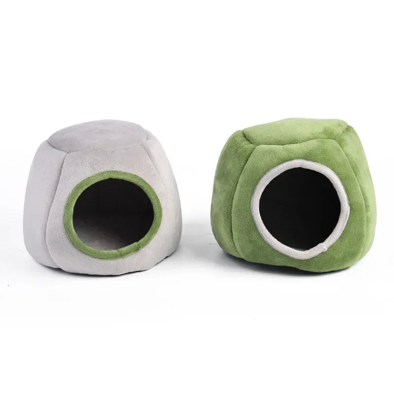 Hamster House Guinea Pig Cage Hamster Cotton House Small Animal Nest Winter Warm Pet Bed For Rodent/Guinea Pig/Rat/Hedgehog