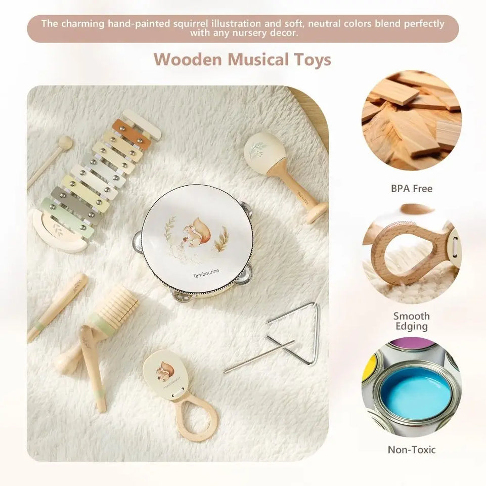 Montessori Toddler Musical Instruments Brain Development Wooden Early Learning Music Toys No Toxic Baby Gifts