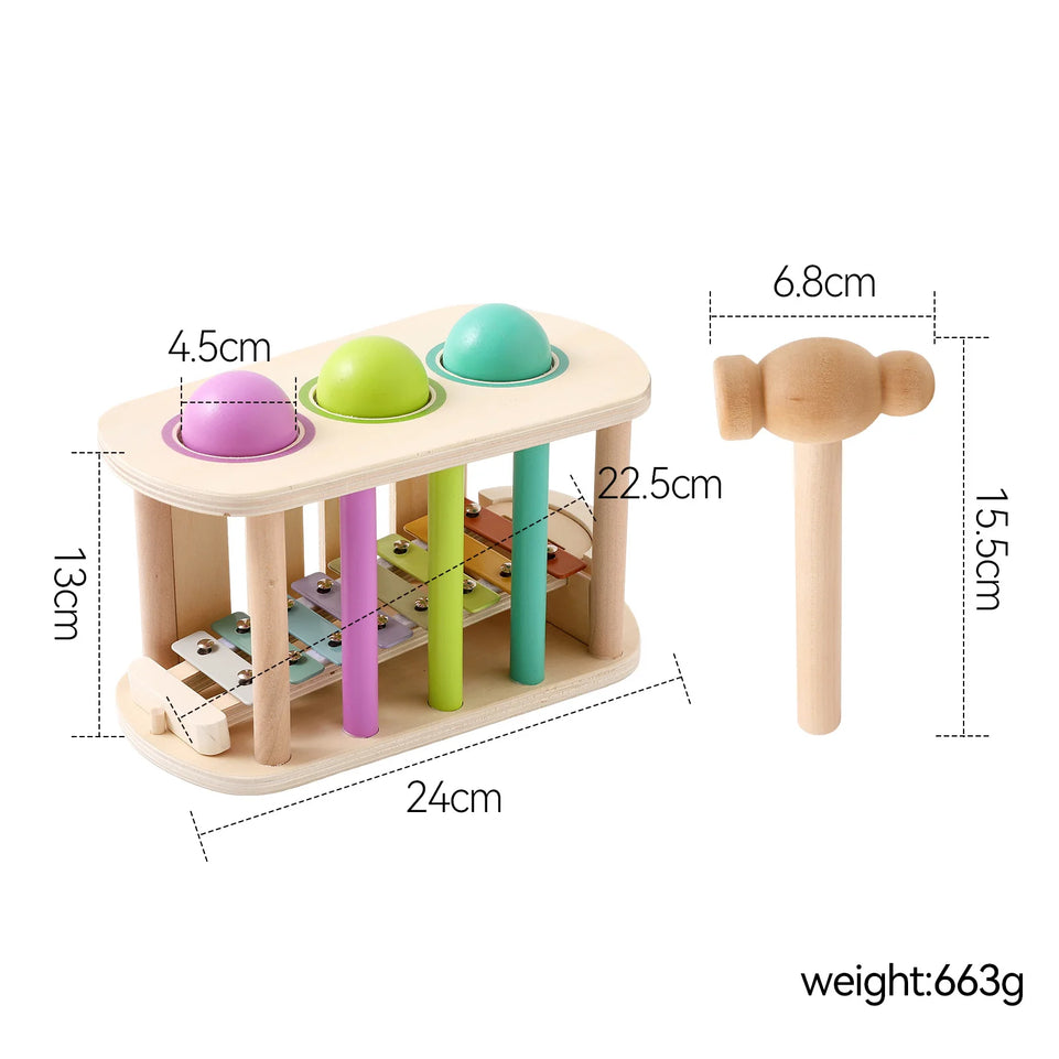 2pc Wooden Musical Toy Baby Toys 6 12 Months Percussion Xylophone Sets Baby Toys Mole Game Wooden Toys Baby Educational Toys