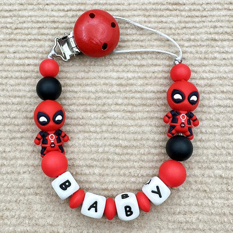 Customized Name English Letters Baby Silicone Pacifier Clips Chains Holder Teether Pendants Teething Kawaii baby Gifts