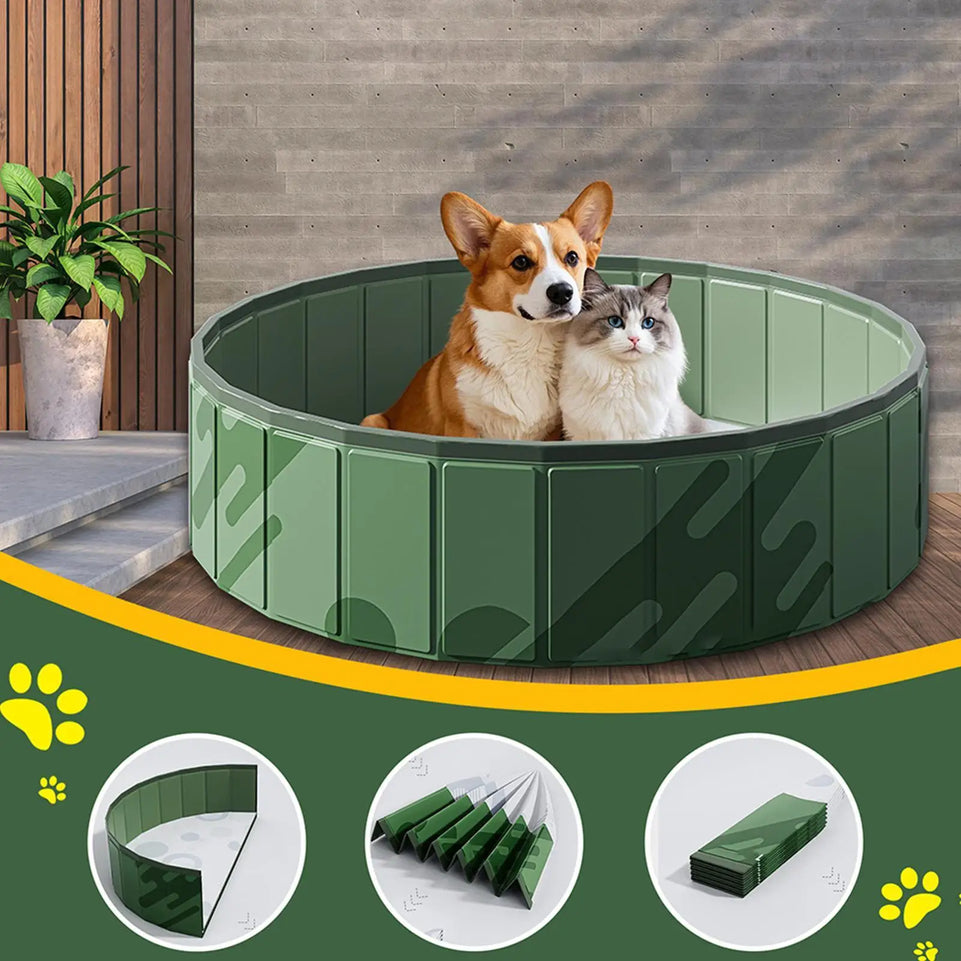 Dog Bath Swimming Pool Kiddie Wading Tub Pet Bathing Tub Pool Pet Cleaning Water Basin Pet Pool Non-Slip Doggie Bathtub