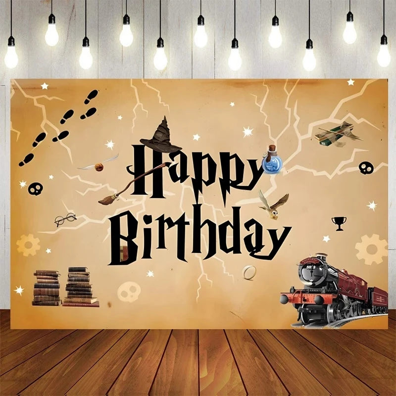 Cartoon Magic Theme Magic Potter Boys and Girls Birthday Party Decorative Tableware Set Children's Toys Baby Shower Party Suppli