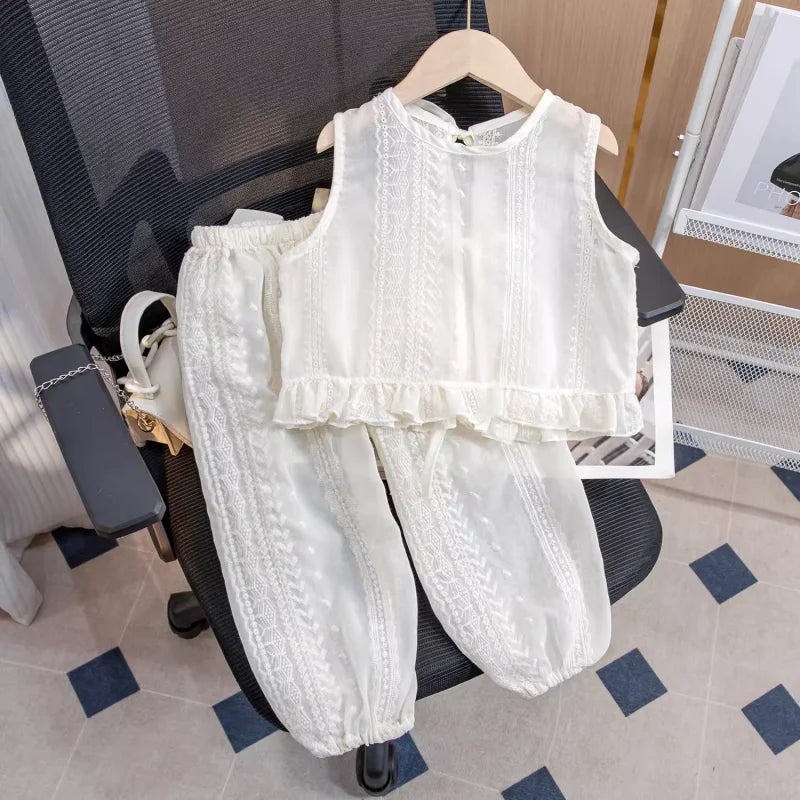 Girls' Clothing Set Summer New Children's Baby Top and Pants Two Piece Set Girl's Summer Outfit