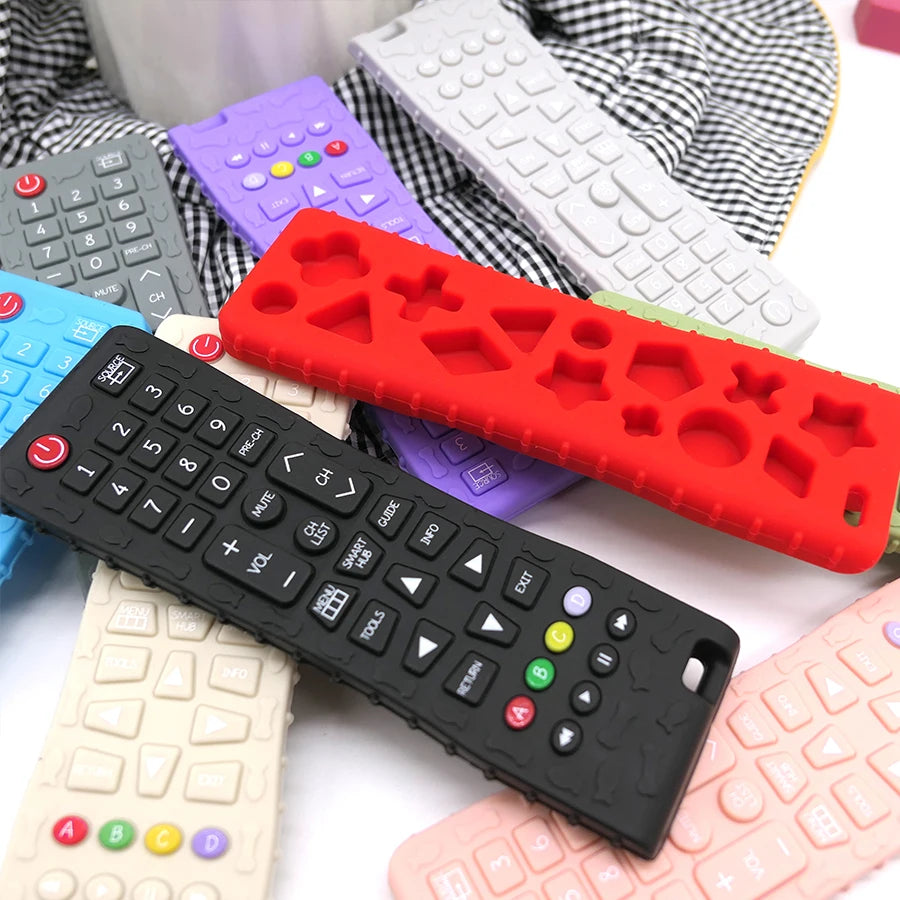 2025 New baby teethers remote control shape silicone teethers teething toys children's sensory educational toys baby gift set