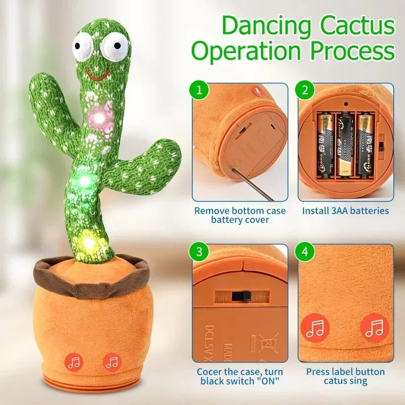 Playful Talking Cactus Toy For Toddlers Boys Girls Baby Gifts Singing Dancing Mimicking Recording Repeating Fun Kids Toys Gifts