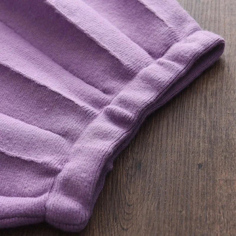 Girls Sweater Set Autumn Children's Jacket Sweater Tops Plaid Pleated Grape Princess Skirt Two-piece Suits Girls Clothing Sets