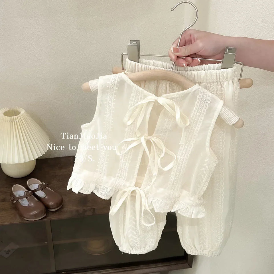 Girls' Clothing Set Summer New Children's Baby Top and Pants Two Piece Set Girl's Summer Outfit