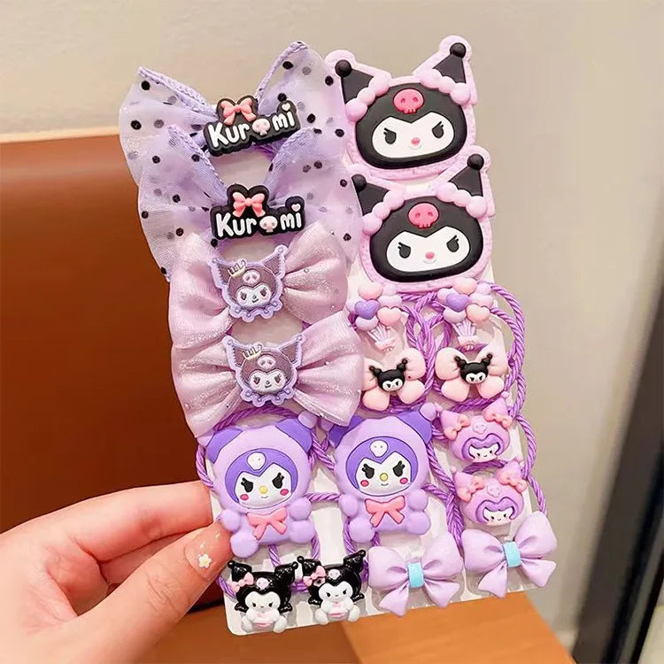 Cute Kuromi rubber band does not harm hair, has good elasticity, baby headband, little girl ties hair with hair loops