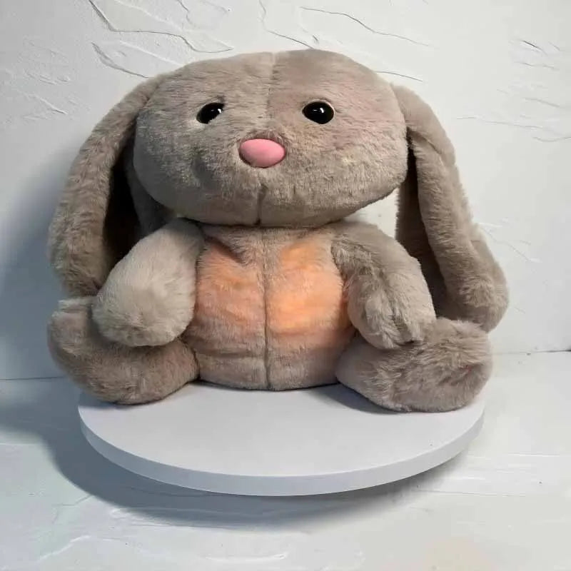 Cartoon Cute Soothing Newborn Baby Bunny Plush Toy With Light Lullaby Music White Noise Breathing Sound Plush Toy Baby Gifts