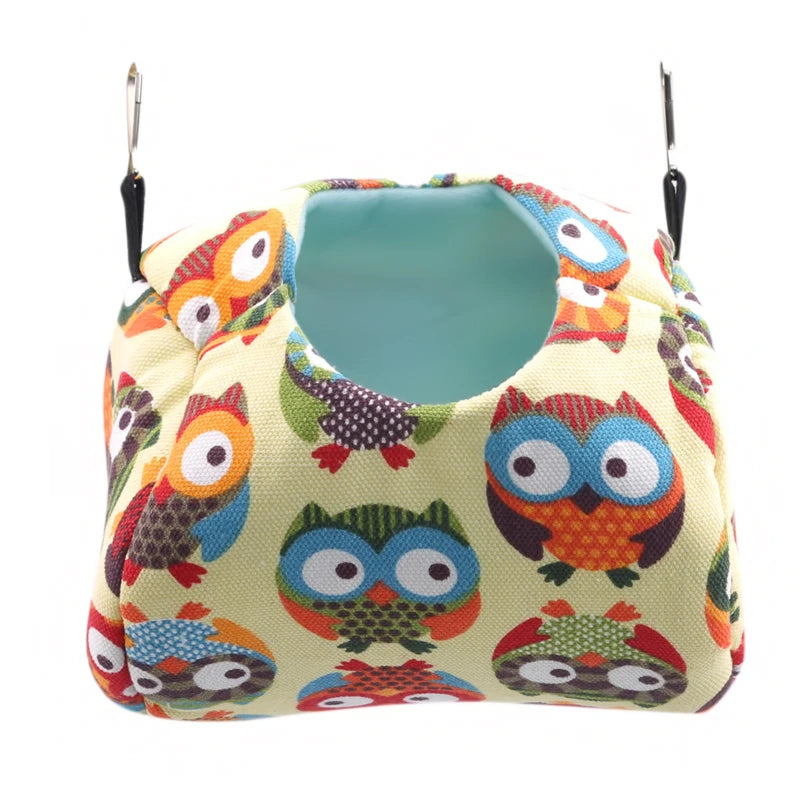 Hamster House Warm Soft Beds and Houses Rodent Cage Printed Hammock for Rats Canvas Guinea Pig Hanging Cage Small Animal