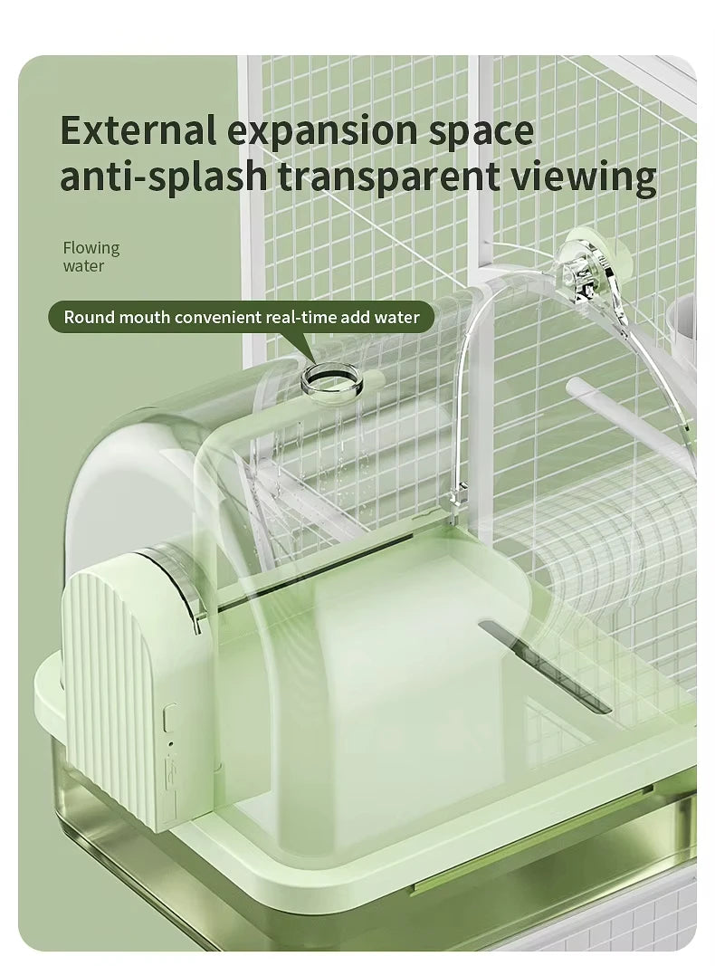 Auto-Sensor Pet Bath: Electric/Sensor Models, IPX8 Pump, Large Tank, Easy-Clean. Ideal for Parrots, Lovebirds & Small Pets