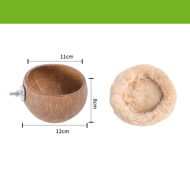 Hamster House Bite-resistant Natural Small Pet Coconut Cages Guinea-pig Hamster Hideout House Toy Wooden House Pet Supplies