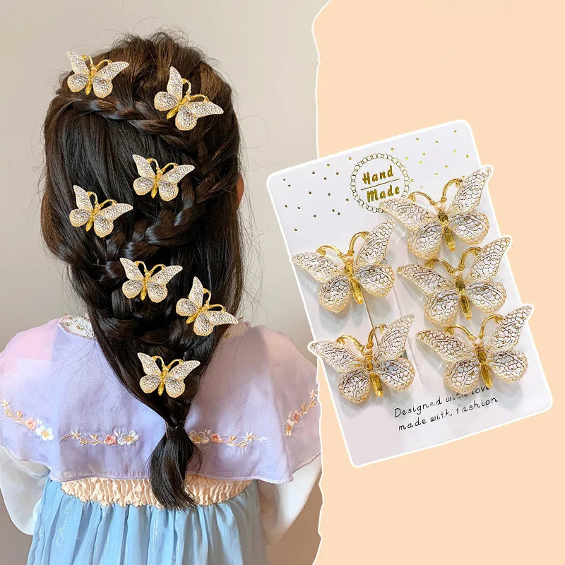 5PCS Cute Sweet Stereoscopic Color Gradient Baby Hairpins Kids Hair Clips Children Headwear Princess Barrette Girls Accessories