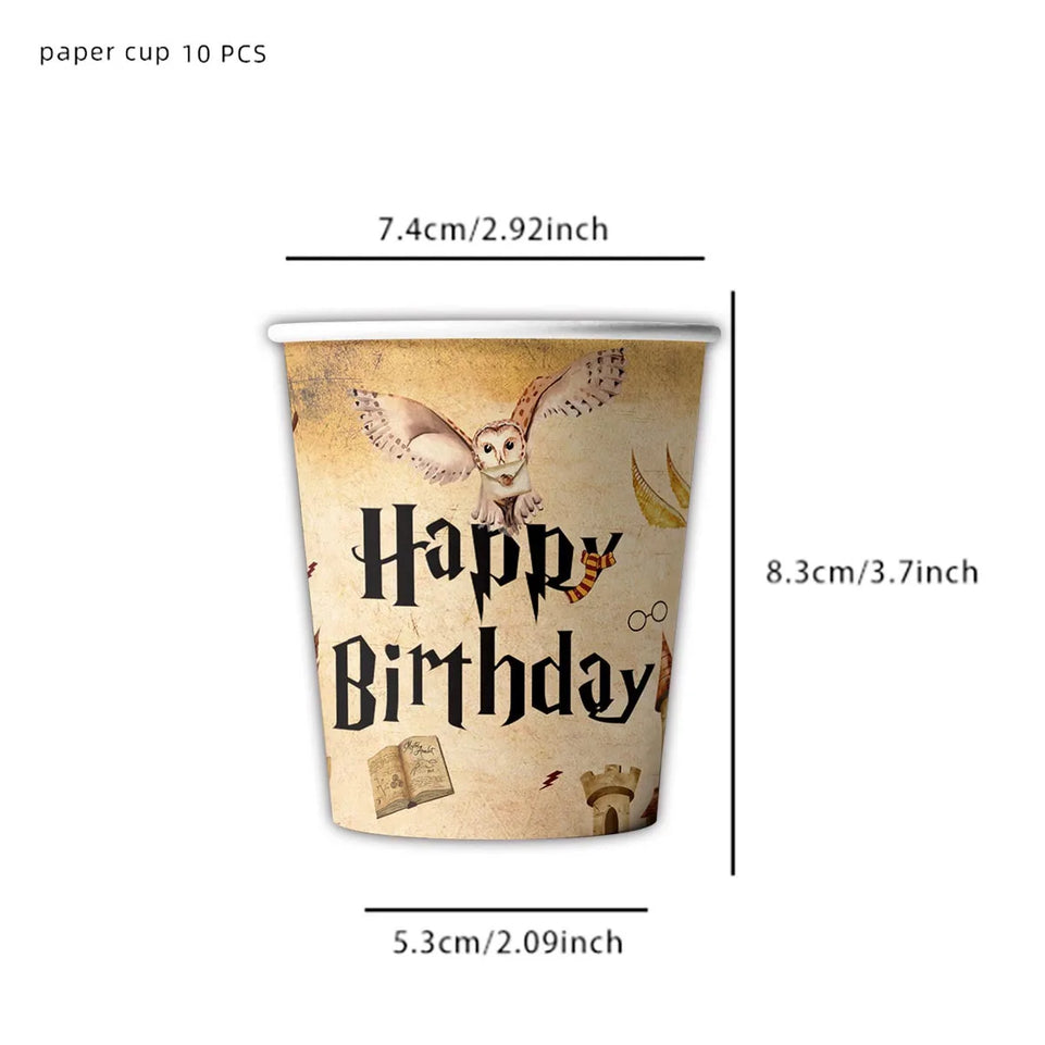 Cartoon Magic Theme Magic Potter Boys and Girls Birthday Party Decorative Tableware Set Children's Toys Baby Shower Party Suppli