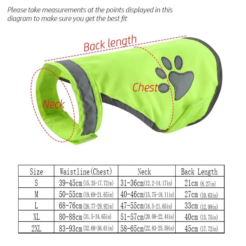 Pet Supplies Dog paw High Visibility Pet Hi Vis Coat Dog Jacket Pet Reflective Vest Pet Safety Vest