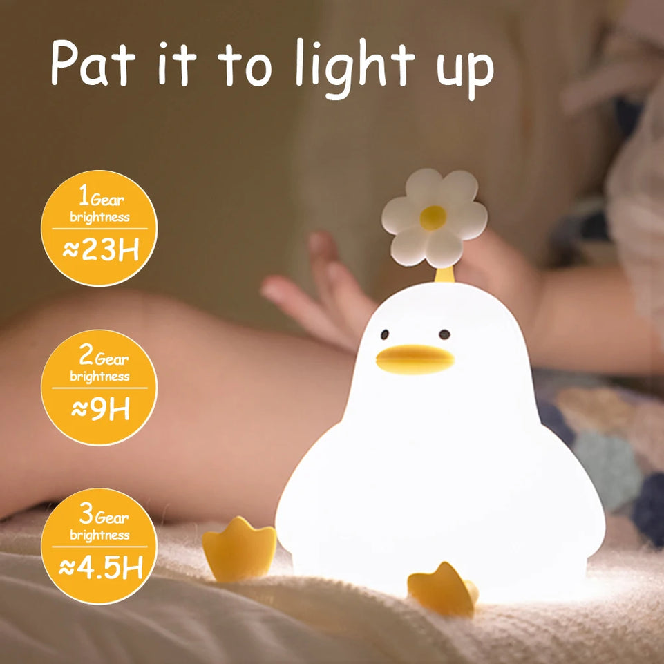 Cute Axolotl Night Light for Kids Bedroom Rabbit Animal Silicone Nursery Sleeping Lamp Touch Control Nightlights For Baby Gifts