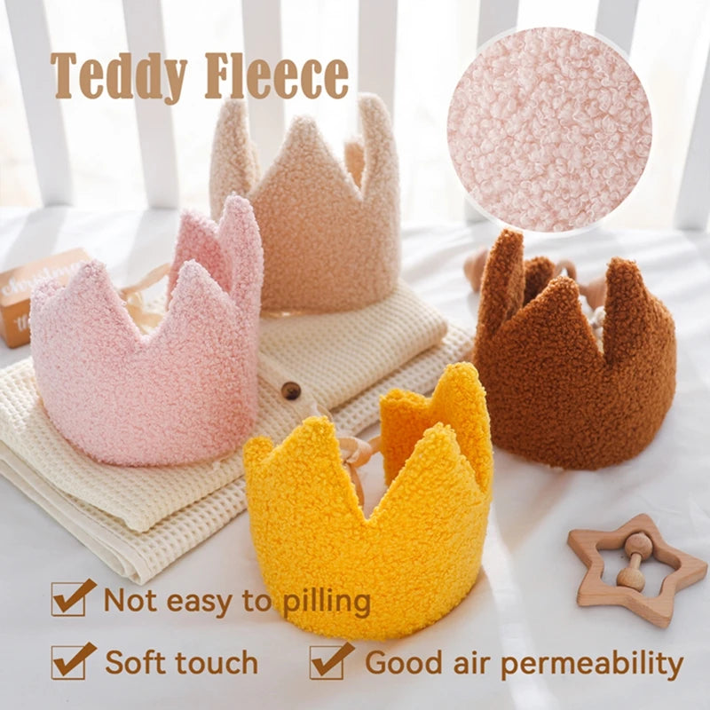 Baby Birthday Party Crown Set Teddy Velvet Hat Headband Magic Wand Toy Kid Birthday Party Magic Wand Crown Decoration Baby Gifts