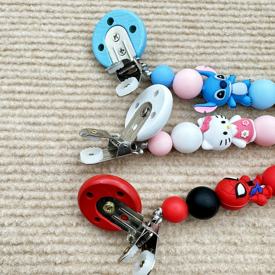 Customized Name English Letters Baby Silicone Pacifier Clips Chains Holder Teether Pendants Teething Kawaii baby Gifts