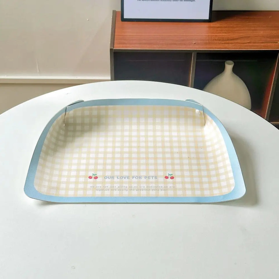 PU Leather Pet Anti Spill Placemat Oil Resistant Waterproof Dog Food Pad Anti Slip Folding Pet Feeding Mat Drinking Feeding