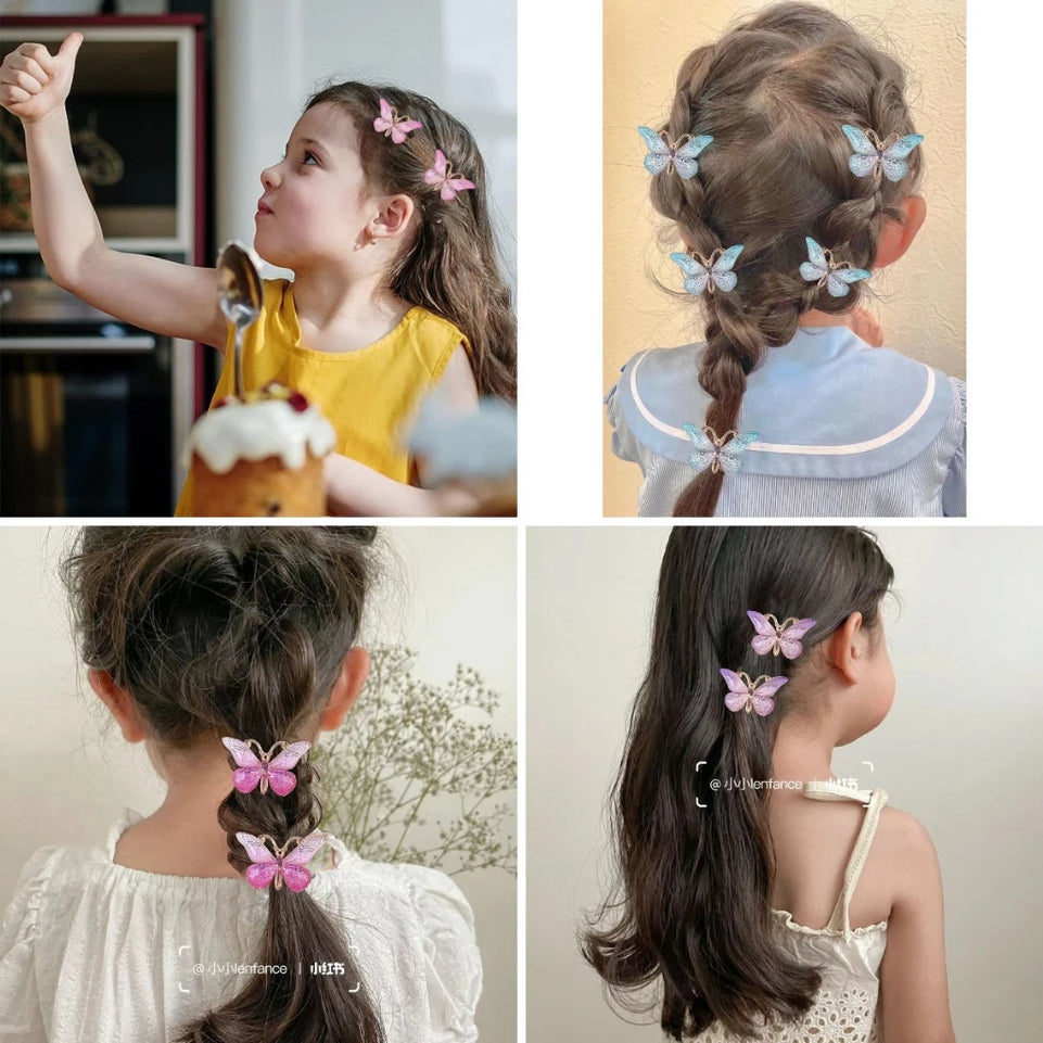 5PCS Cute Sweet Stereoscopic Color Gradient Baby Hairpins Kids Hair Clips Children Headwear Princess Barrette Girls Accessories