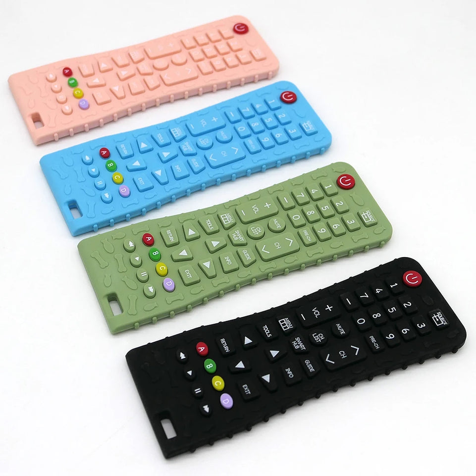 2025 New baby teethers remote control shape silicone teethers teething toys children's sensory educational toys baby gift set