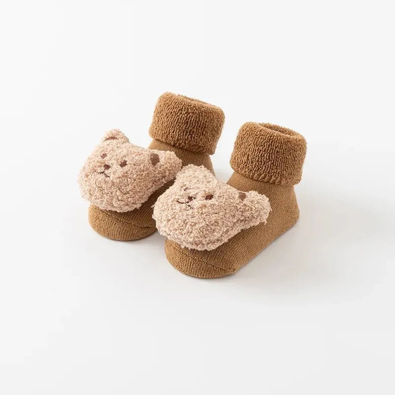 Autumn and Winter Fashion Simple and Lovely with Velvet Thickened Soft Soles Non-slip 0-2 Years Old Boys and Girls Toddler Shoes